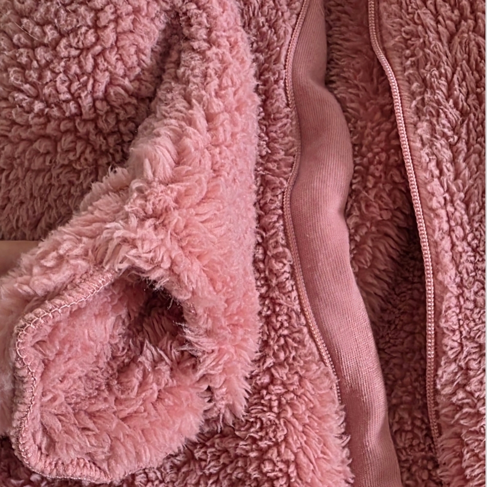 Just One You by Carter’s Pink Sherpa Bear Ear Hooded Pram Bunting Suit 3M - Picture 6 of 6